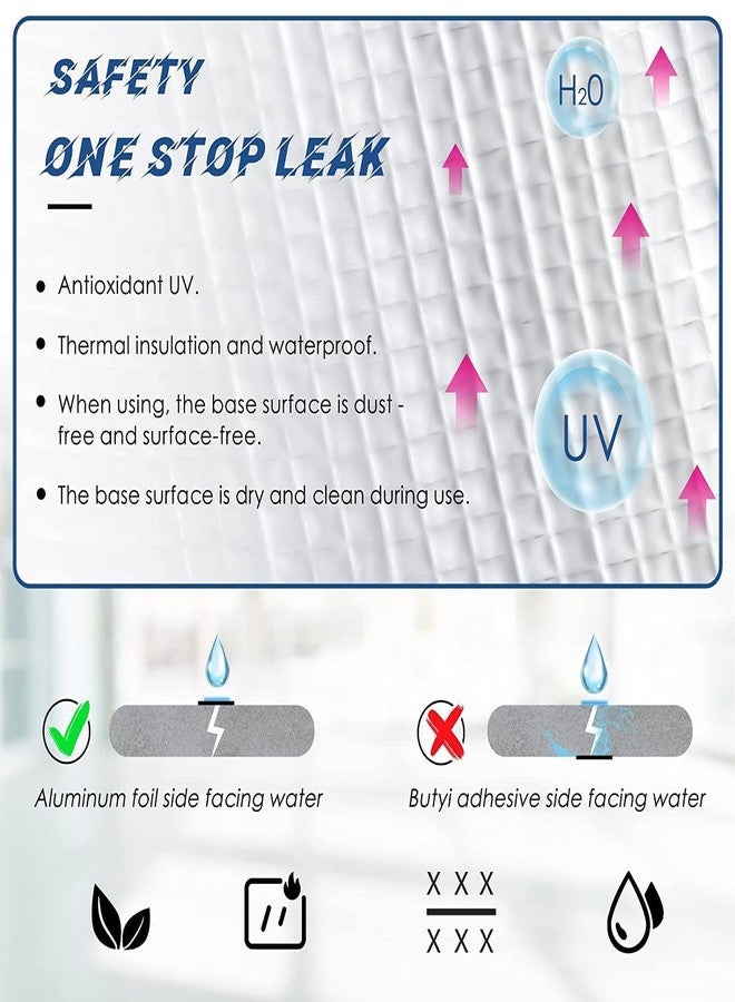 MEXONIC Leakage Repair Waterproof Tape for Pipe Leakage Roof Water Leakage Solution Aluminium Foil Tape Waterproof Adhesive Tape Sealing Butyl Rubber Tape for Surface Crack, Pipe Repair (5cmx5m) (1) - Image 3